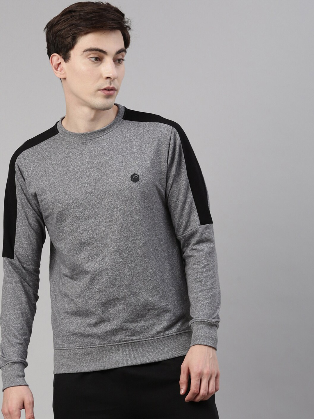 

Proline Active Men Grey & Black Sweatshirt