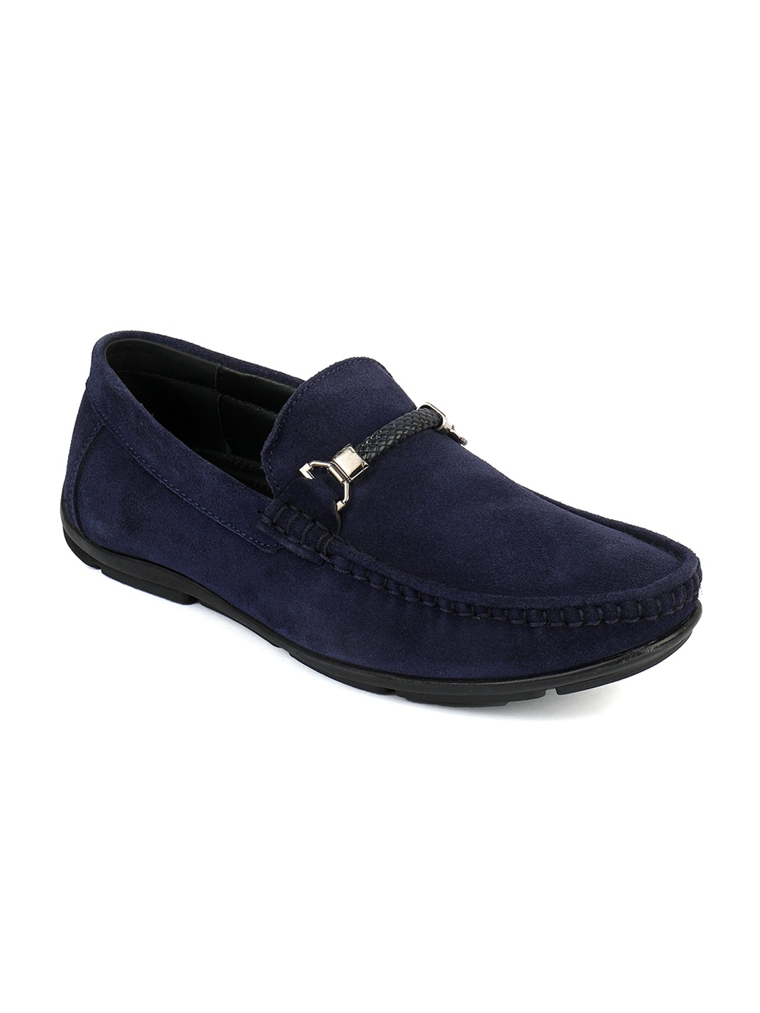 

BRATVA Men Blue Suede Loafers