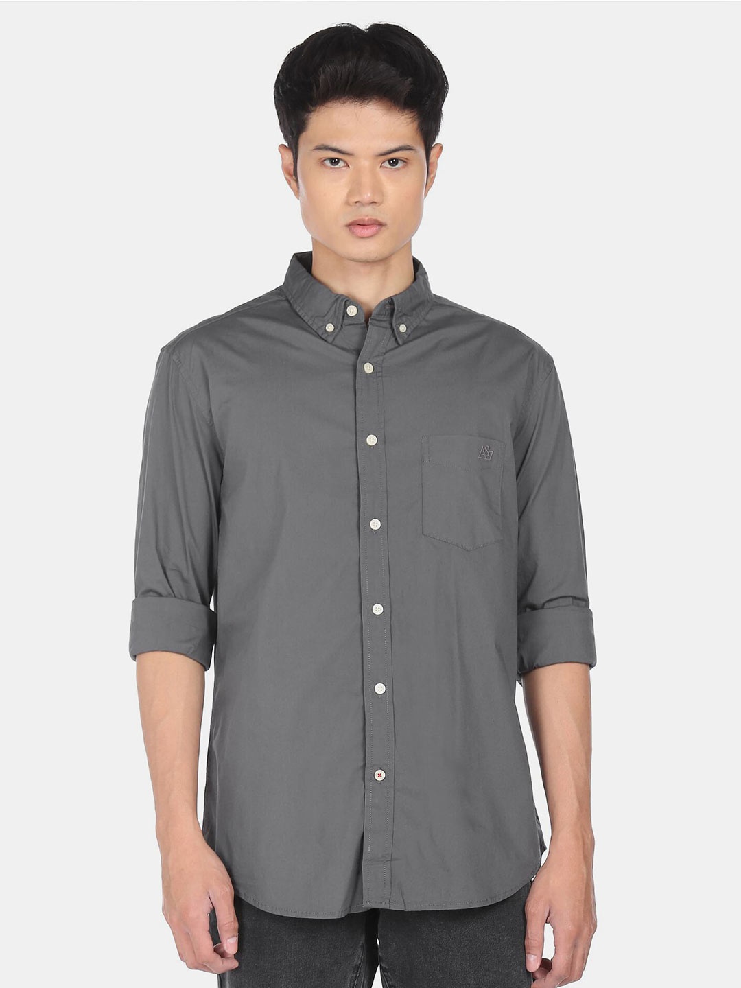 

Aeropostale Men Grey Casual Shirt