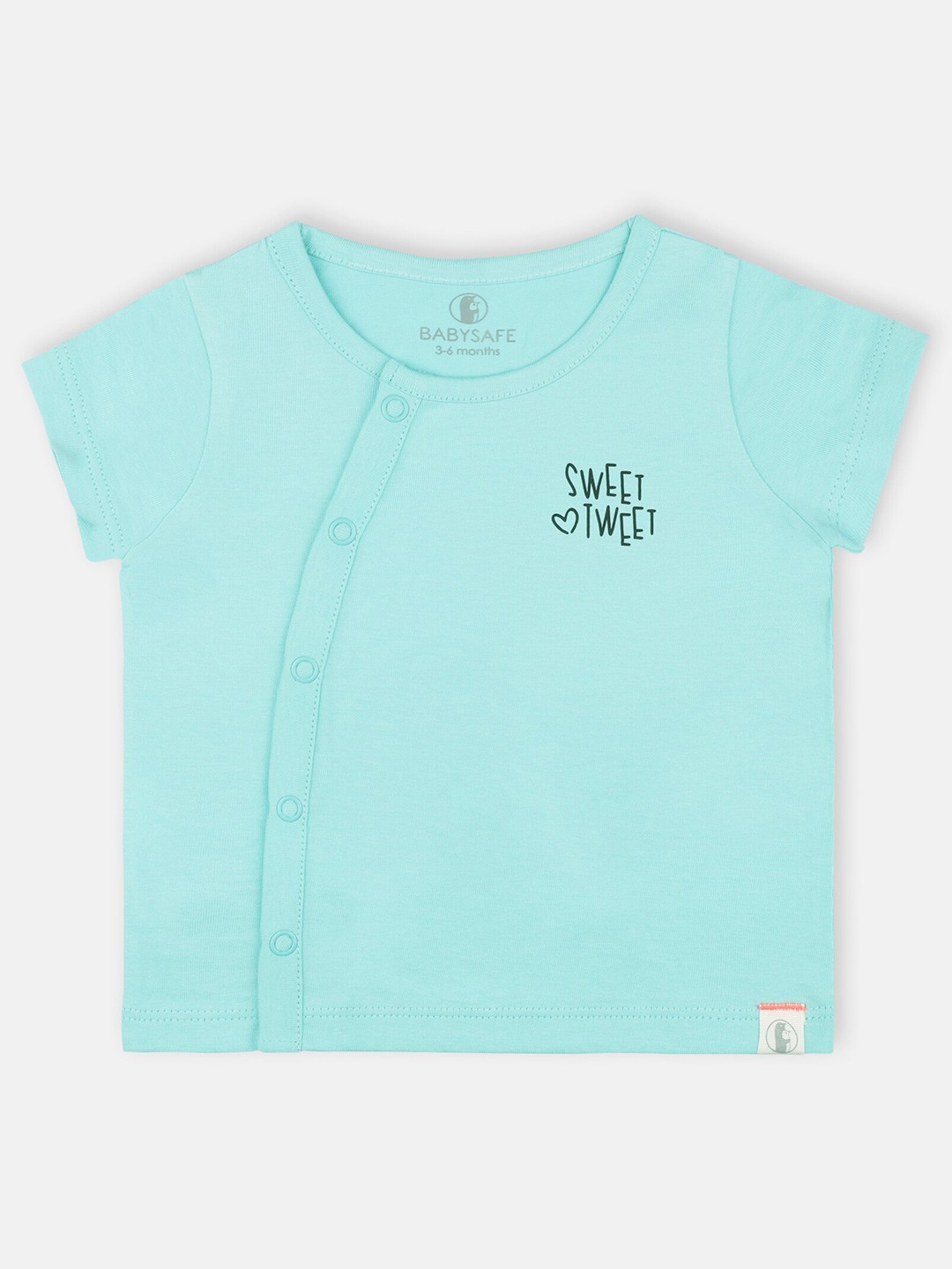 

Babysafe Boys Blue Solid Pure Cotton Top with Leggings