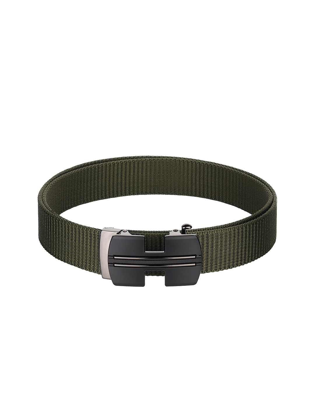 

Kastner Men Olive Green Woven Design Belt