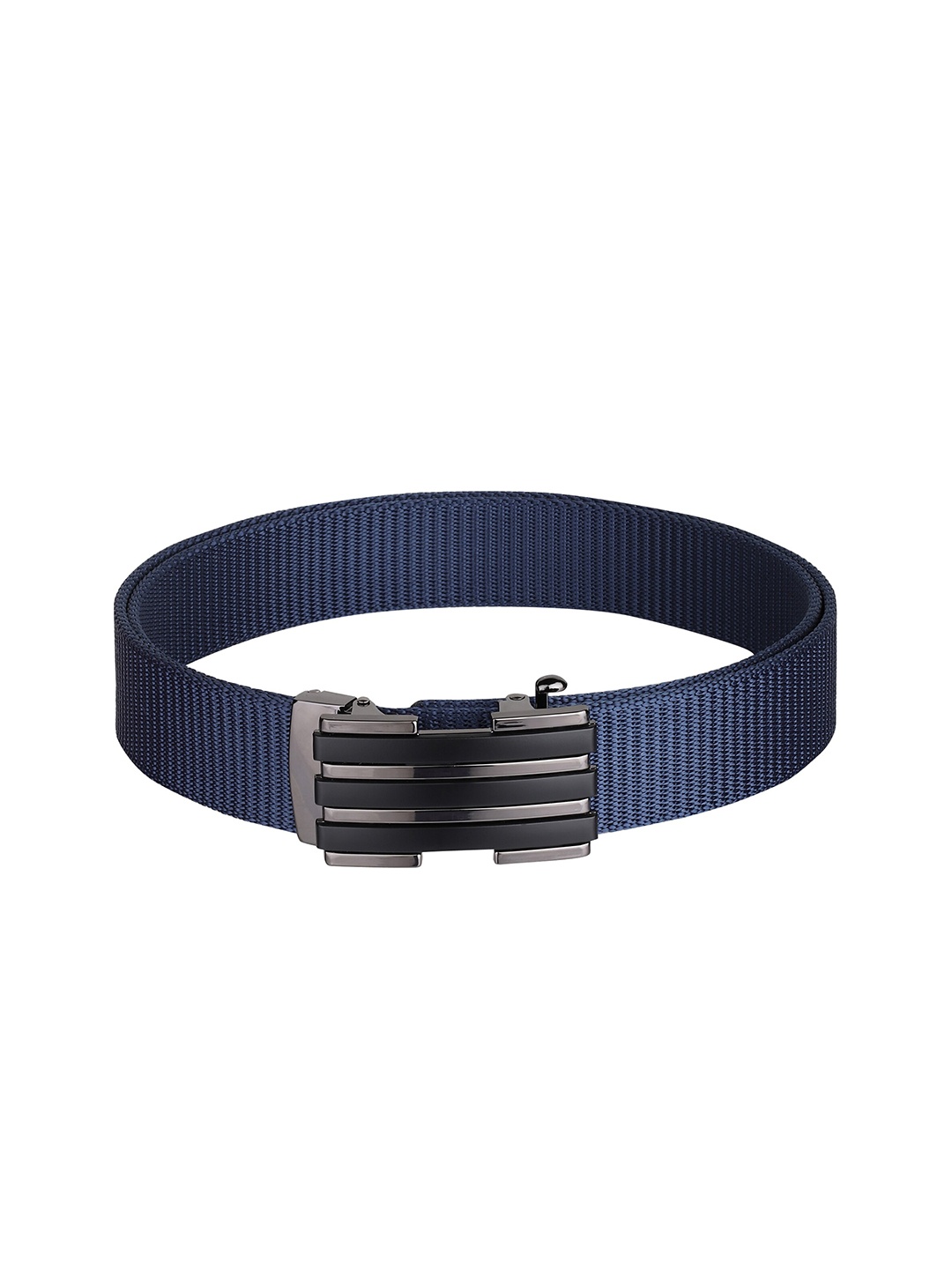 

Kastner Men Navy Blue Textured Formal Canvas Belt