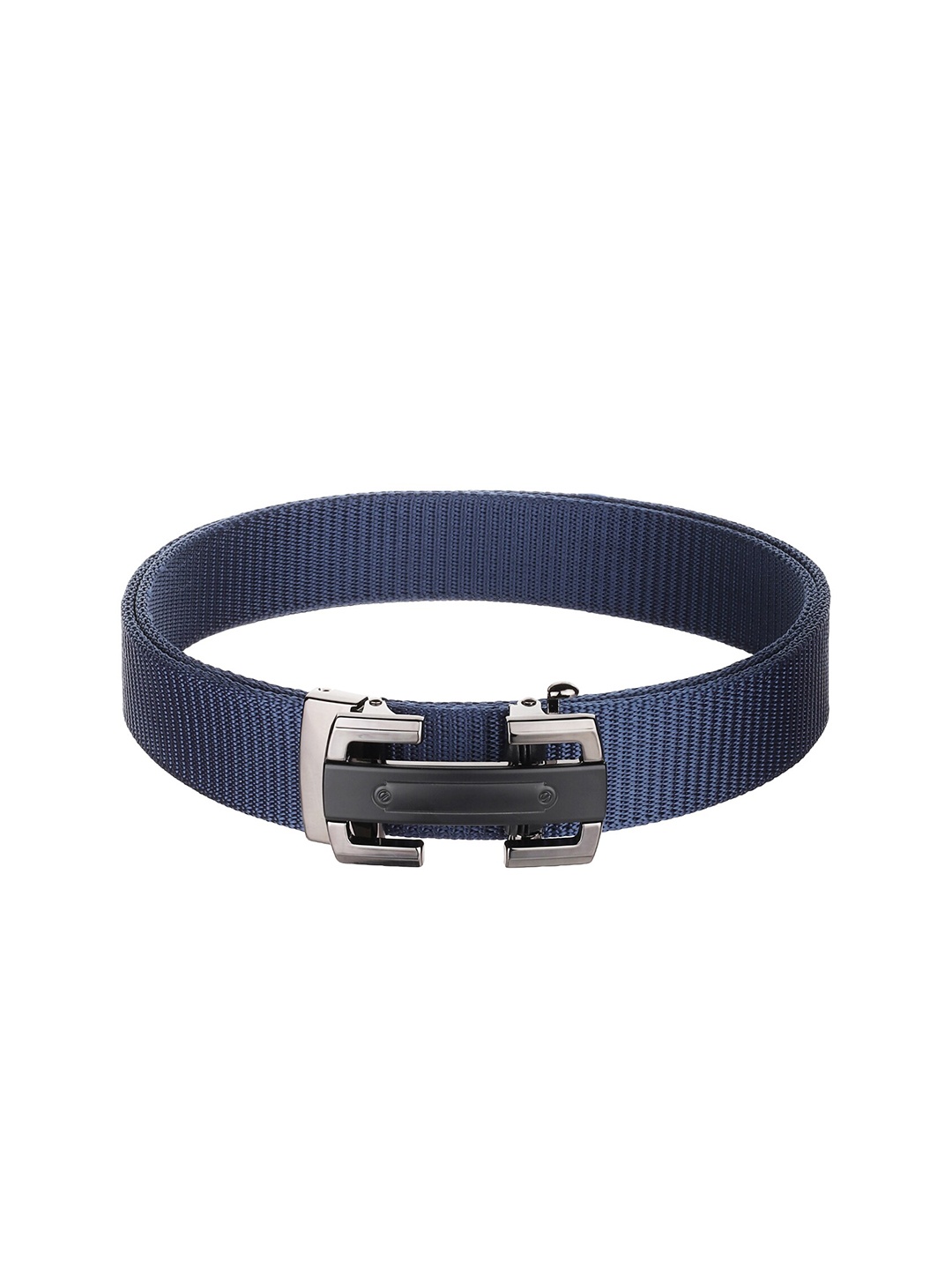 

Kastner Men Navy Blue Textured Formal Canvas Belt