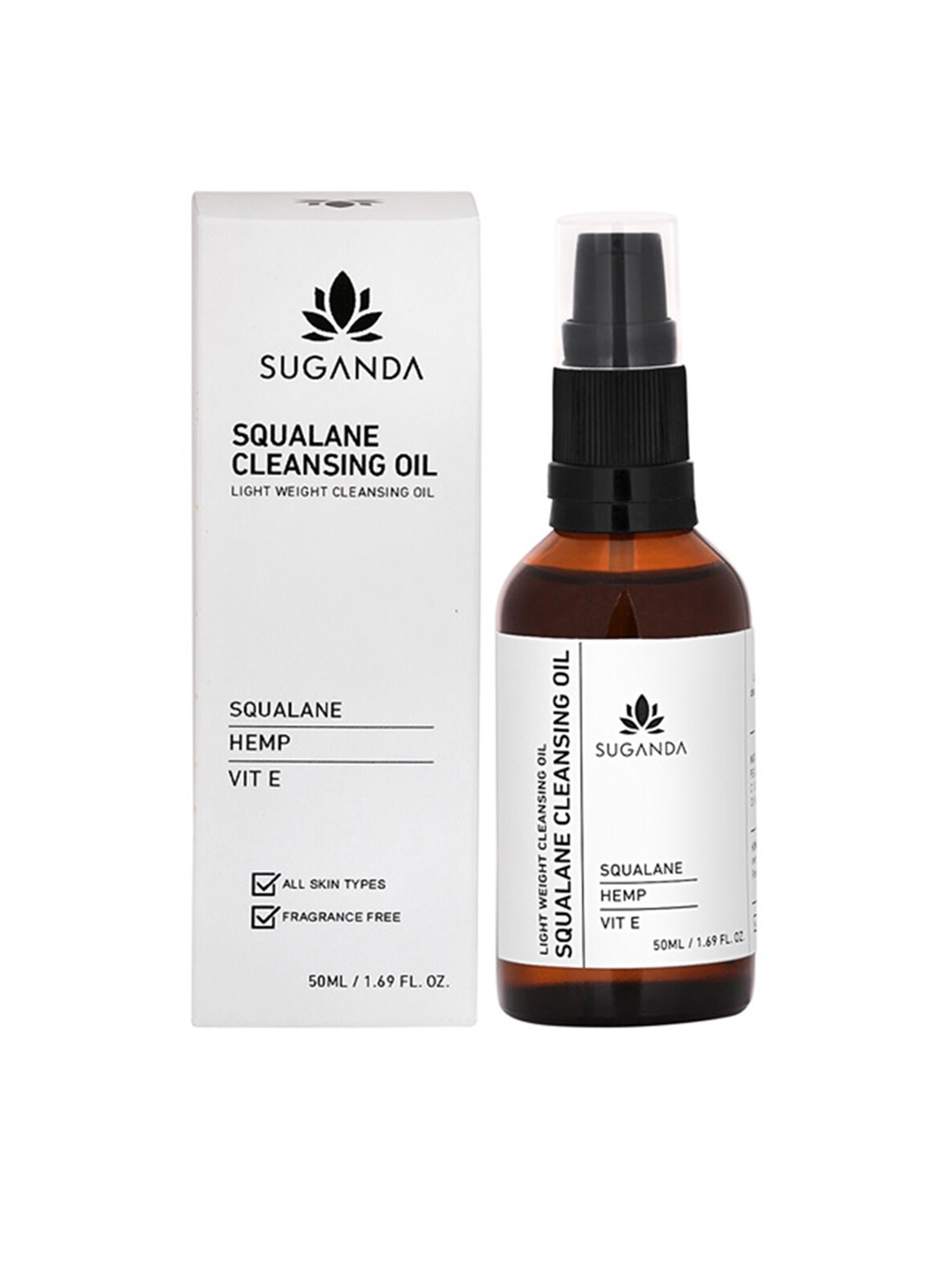 

SUGANDA Squalane Cleansing Oil with Hemp & Vitamin E - 50 ml, White