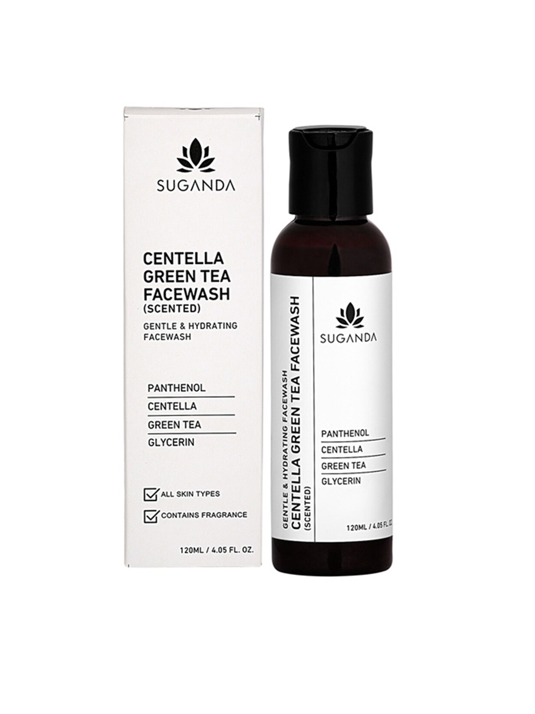 

SUGANDA Centella Green Tea Scented Facewash with Panthenol & Glycerin 120 ml, White