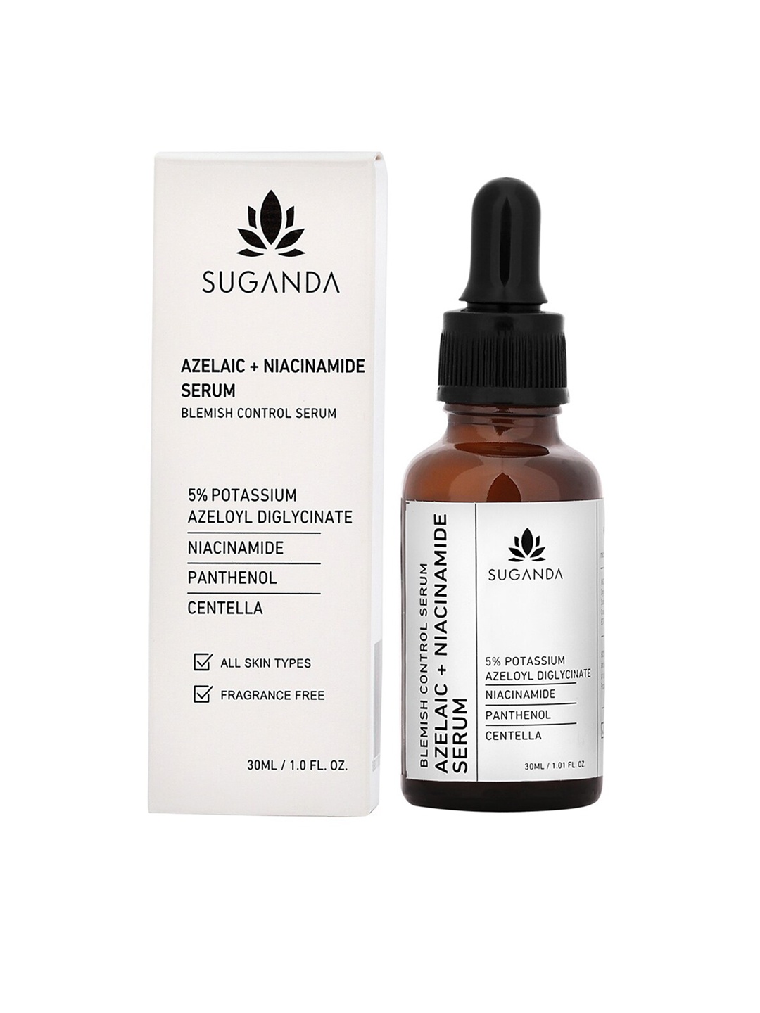 

SUGANDA Azelaic & Niacinamide Blemish Control Serum for Acne & Oil Control - 30ml, White