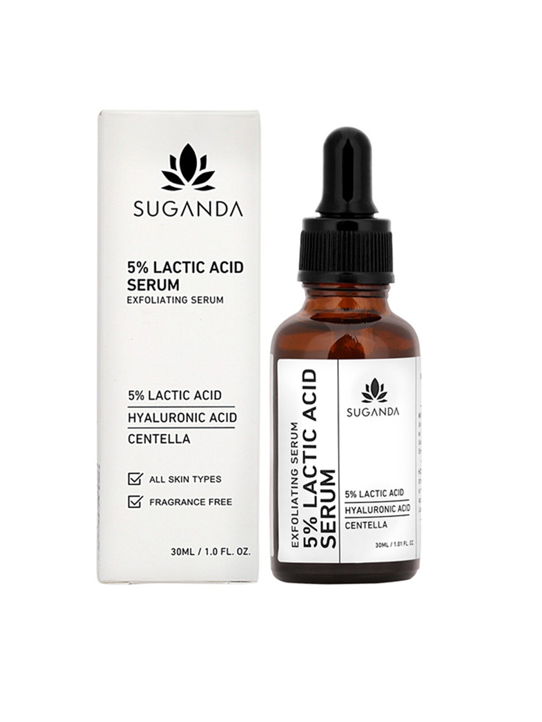

SUGANDA 5% Lactic Acid Exfoliating Serum with Hyaluronic Acid 30 ml, White