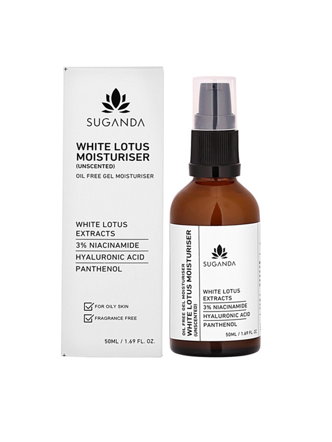 

SUGANDA White Lotus Unscented Face Moisturiser with Niacinamide & Hyaluronic Acid 50 ml