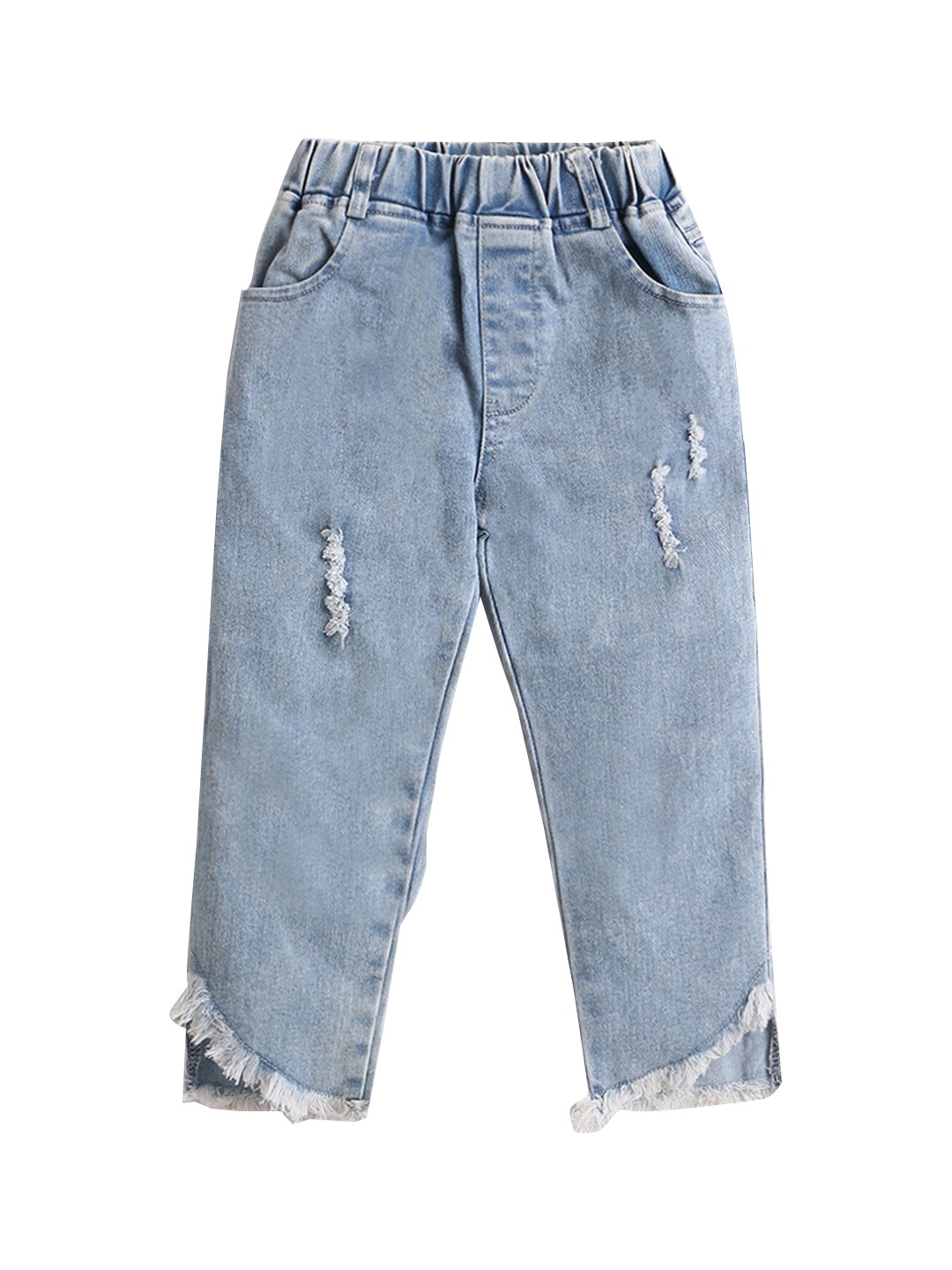 

Hopscotch Girls Blue Relaxed Fit Low Distress Heavy Fade Stretchable Jeans