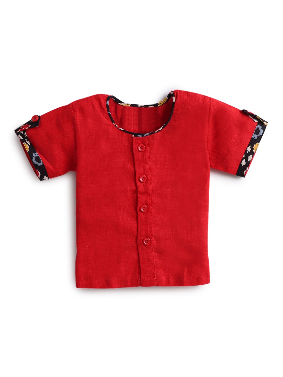 

Hopscotch Boys Red Printed Pure Cotton Casual Shirt