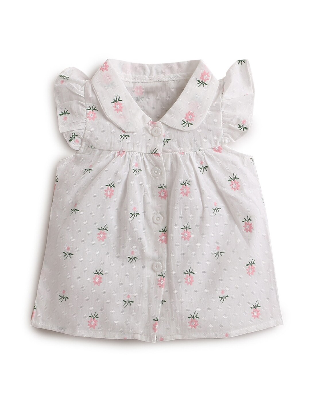 

Hopscotch Girls White Floral Printed Top