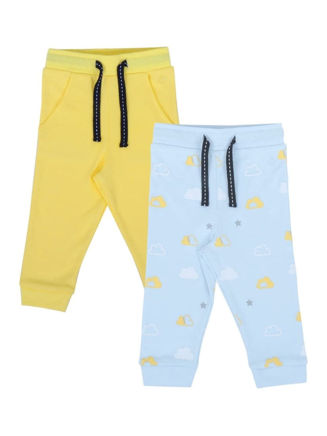 

My Milestones Boys Pack Of 2 Cotton Joggers, Yellow