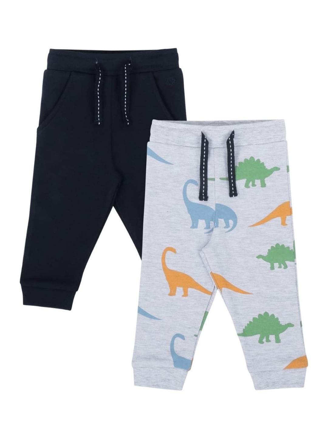 

My Milestones Grey & Navy Blue Boys Pack Of 2 Cotton Joggers