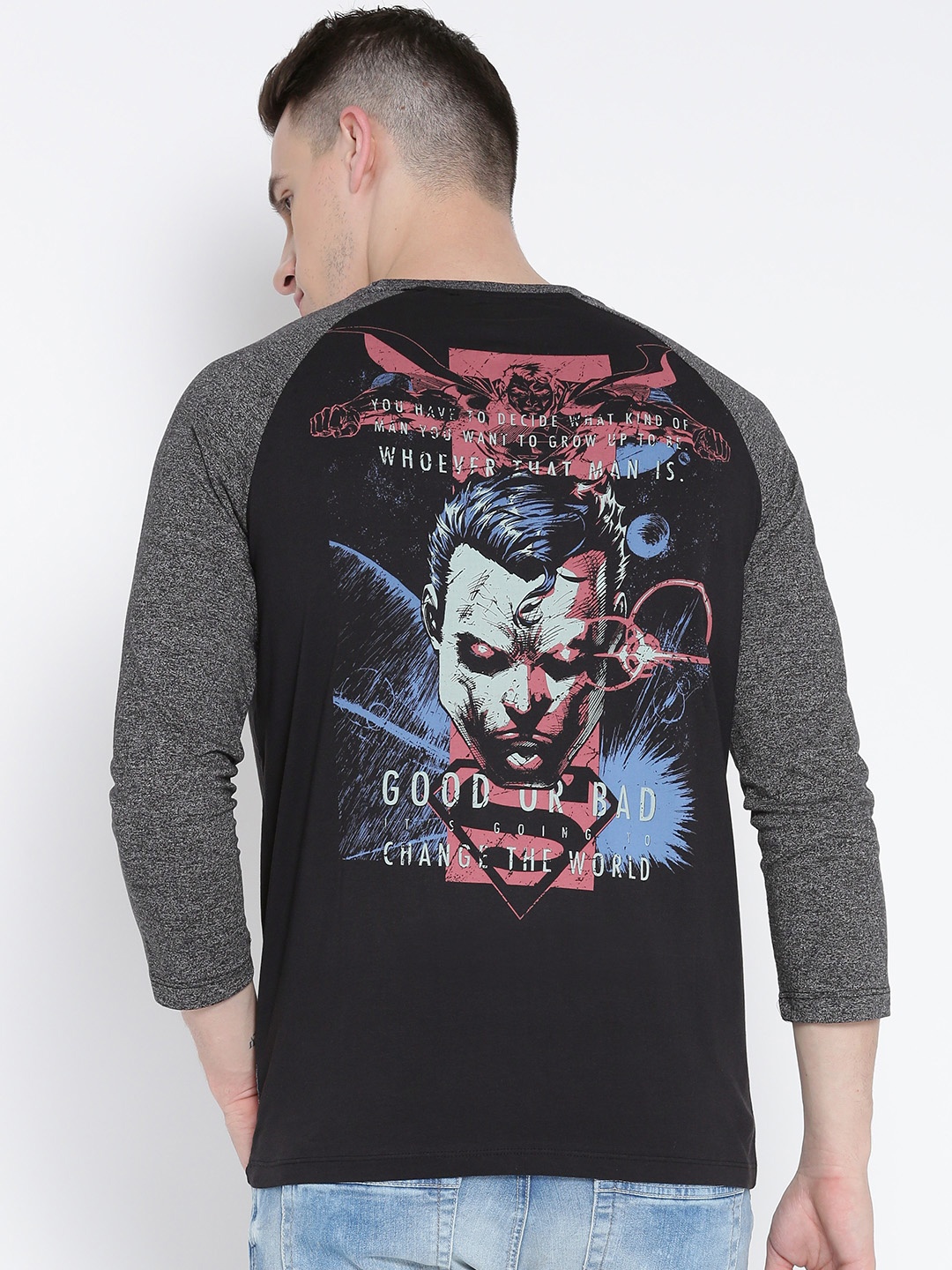

Free Authority Superman Printed Round Neck T-shirt, Black
