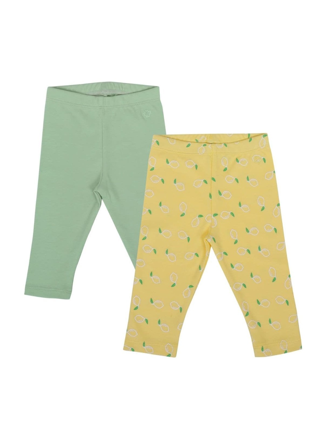 

My Milestones Girls Pack Of 2 Printed Cotton Joggers, Yellow