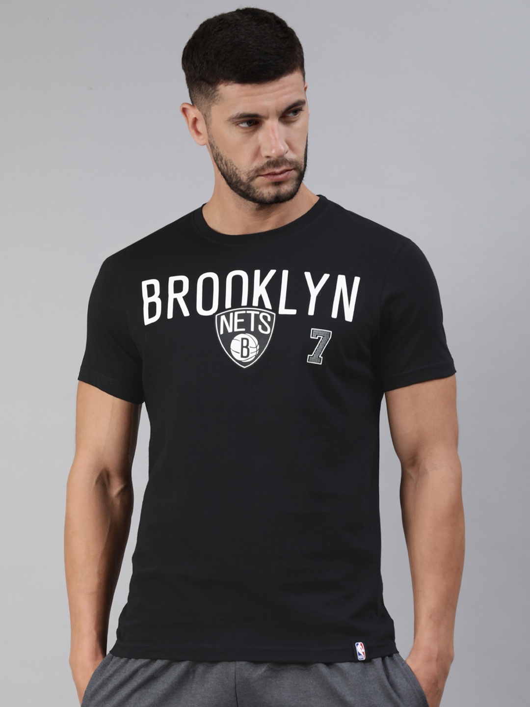 

NBA Men Black & White Printed Pure Cotton Kevin Durant Classic T-Shirt