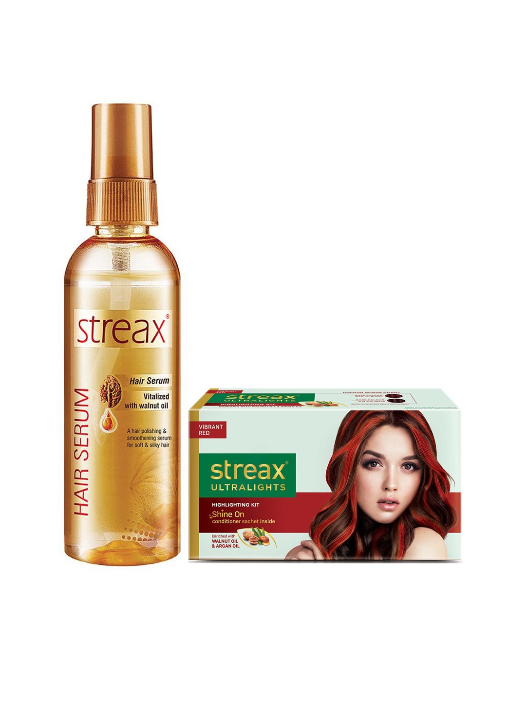 

Streax Vitalized Hair Serum 100 ml & Ultralights Highlighting Kit - Vibrant Red