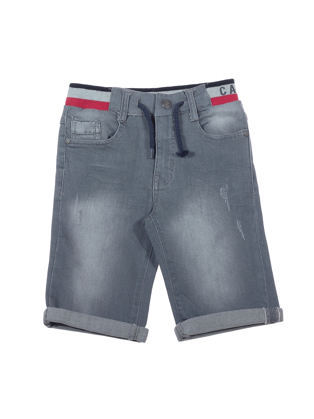

Lil Lollipop Unisex Kids Grey Washed Pure Cotton Denim Shorts