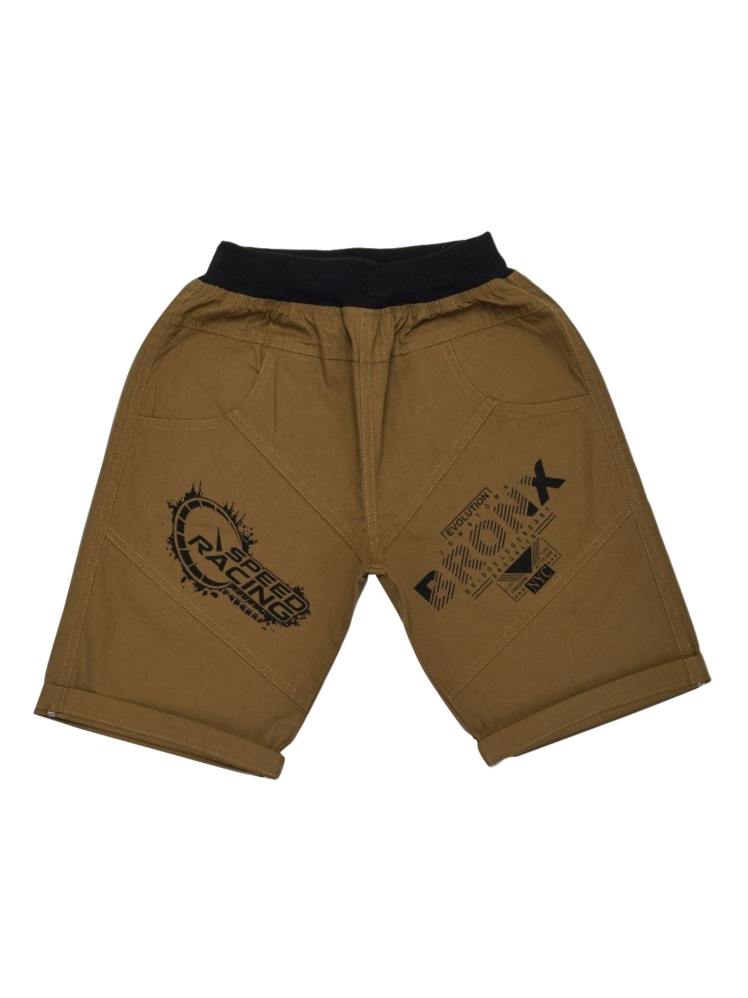 

VEDANA Boys Camel Brown Mid Rise Printed Regular Fit Shorts