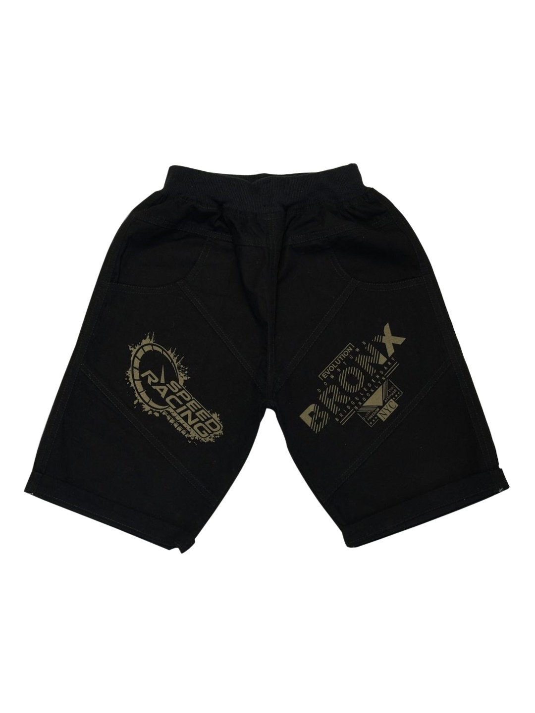 

VEDANA Boys Black Printed Shorts