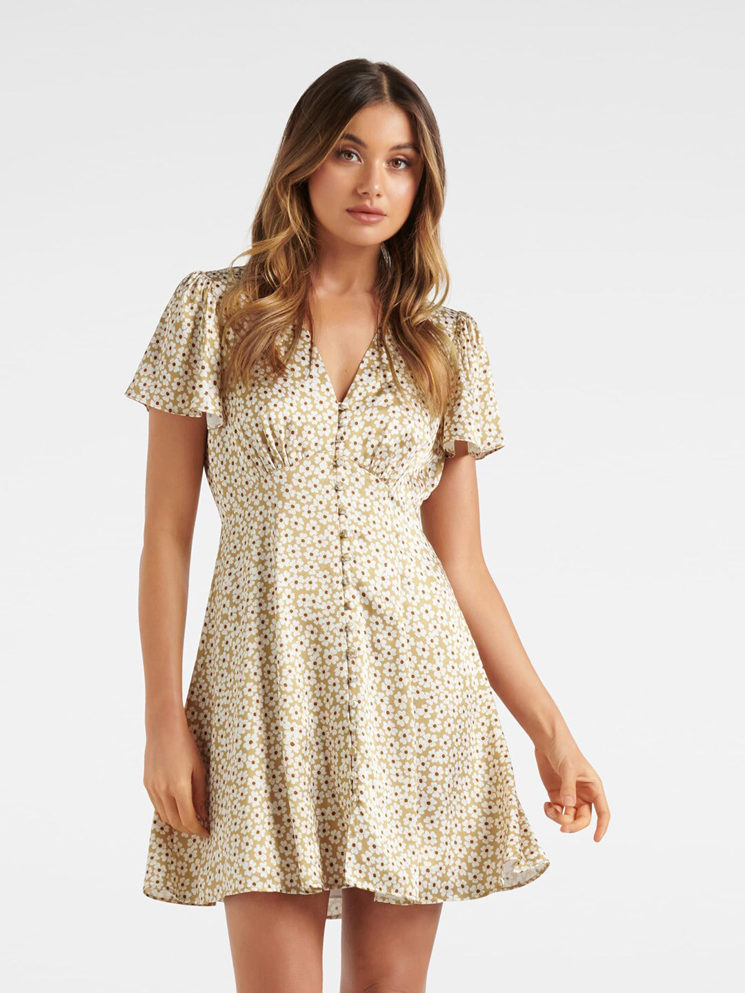 

Forever New Brown Shirt Mini Dress