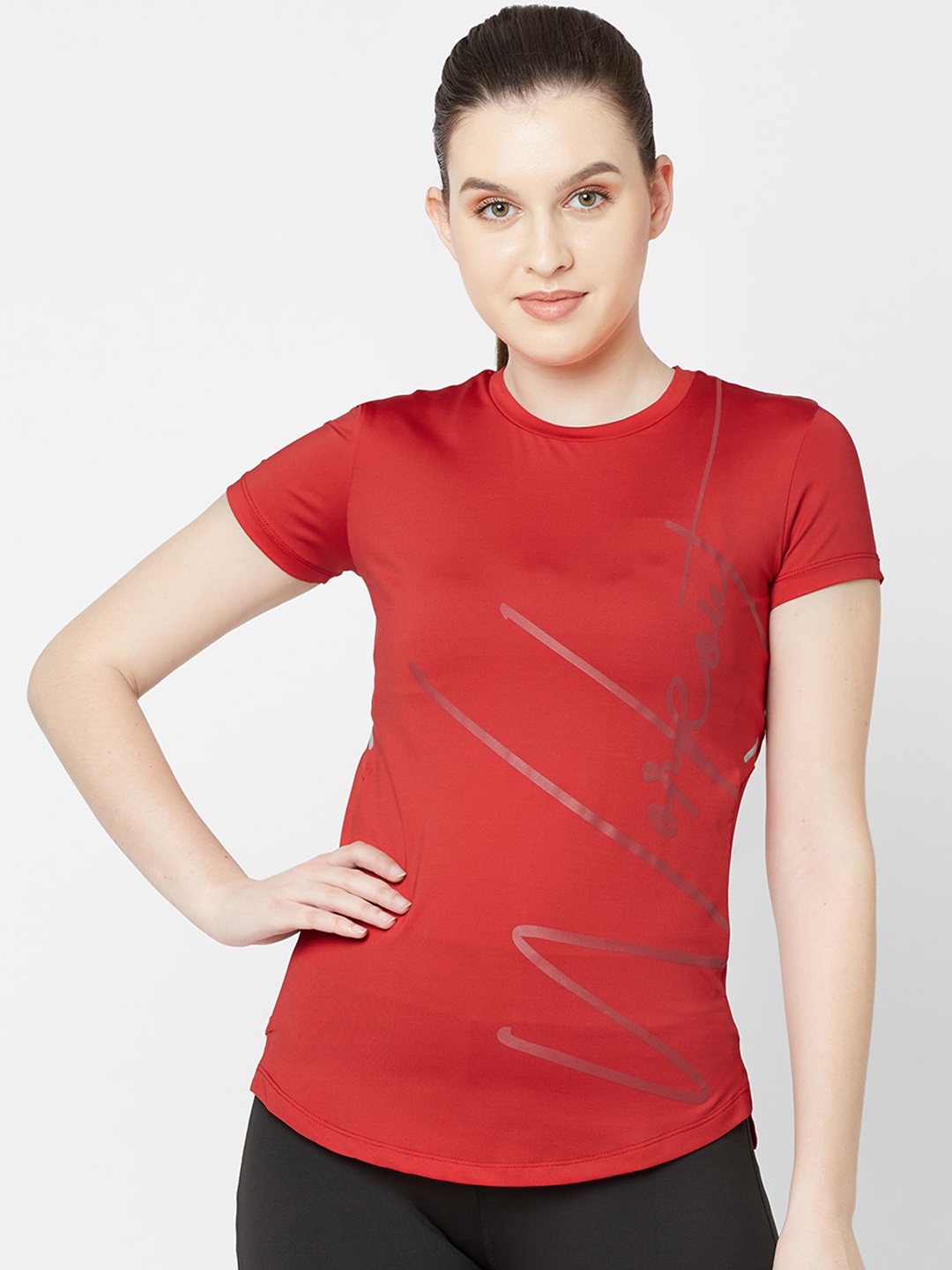 

Sweet Dreams Women Red Typography Printed T-shirt