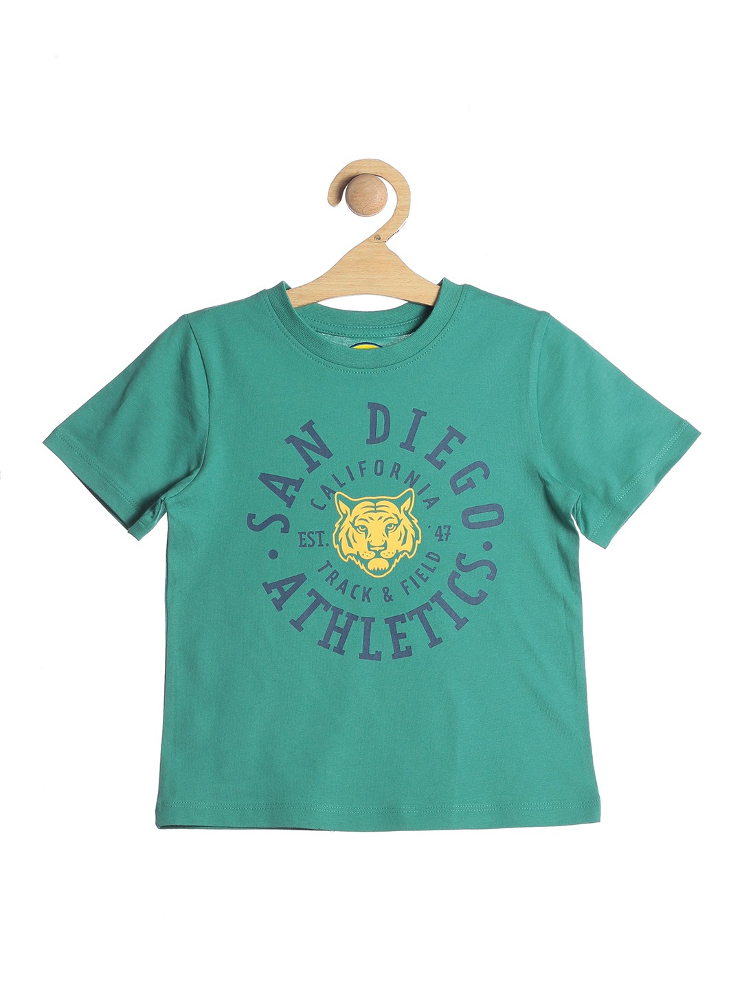 

Lil Lollipop Kids Teal Pure Cotton Printed T-shirt