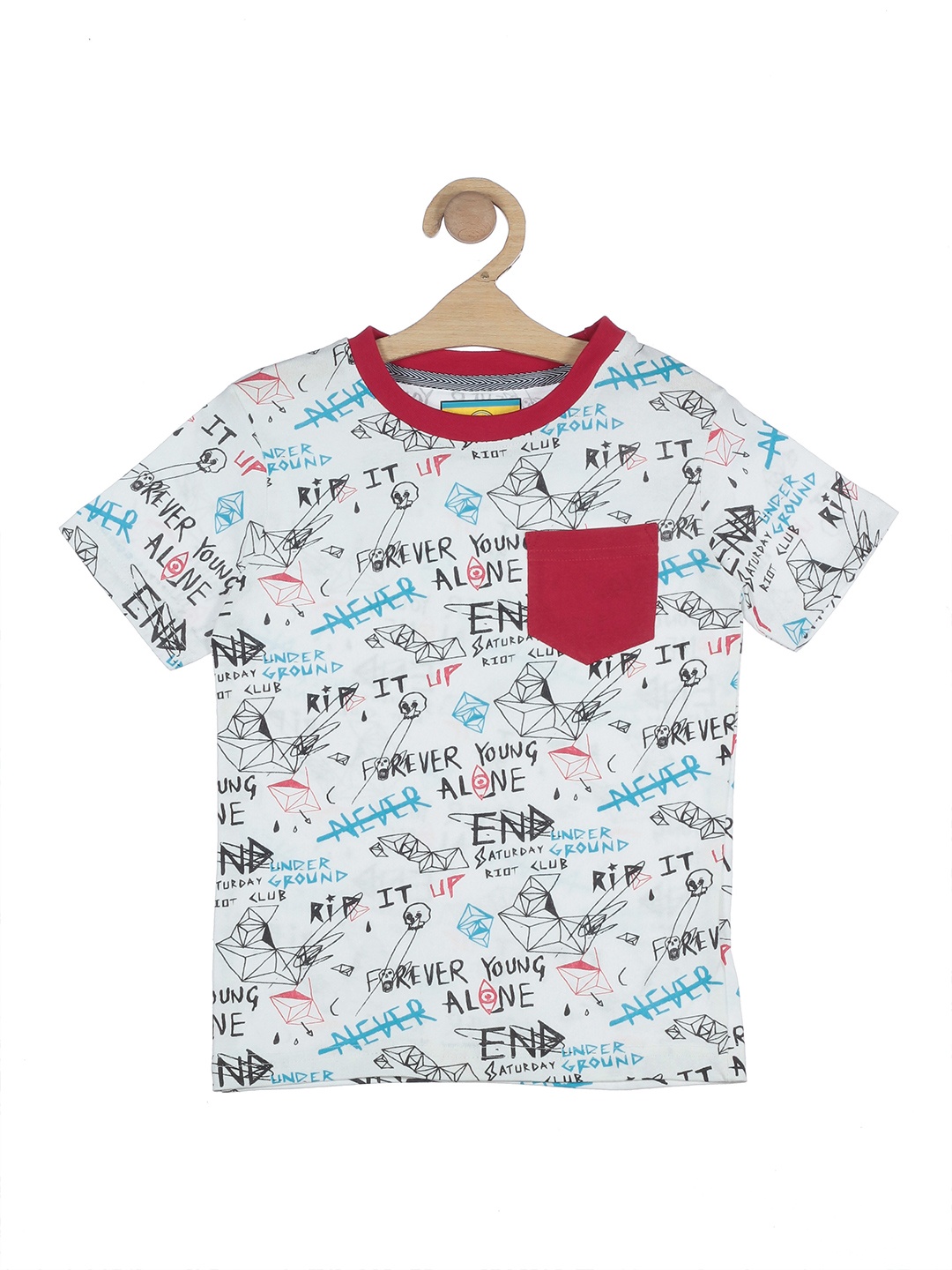 

Lil Lollipop Kids White Printed Cotton T-shirt