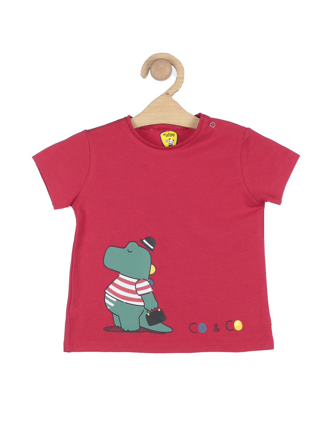 

Lil Lollipop Kids Red Printed Pure Cotton T-shirt