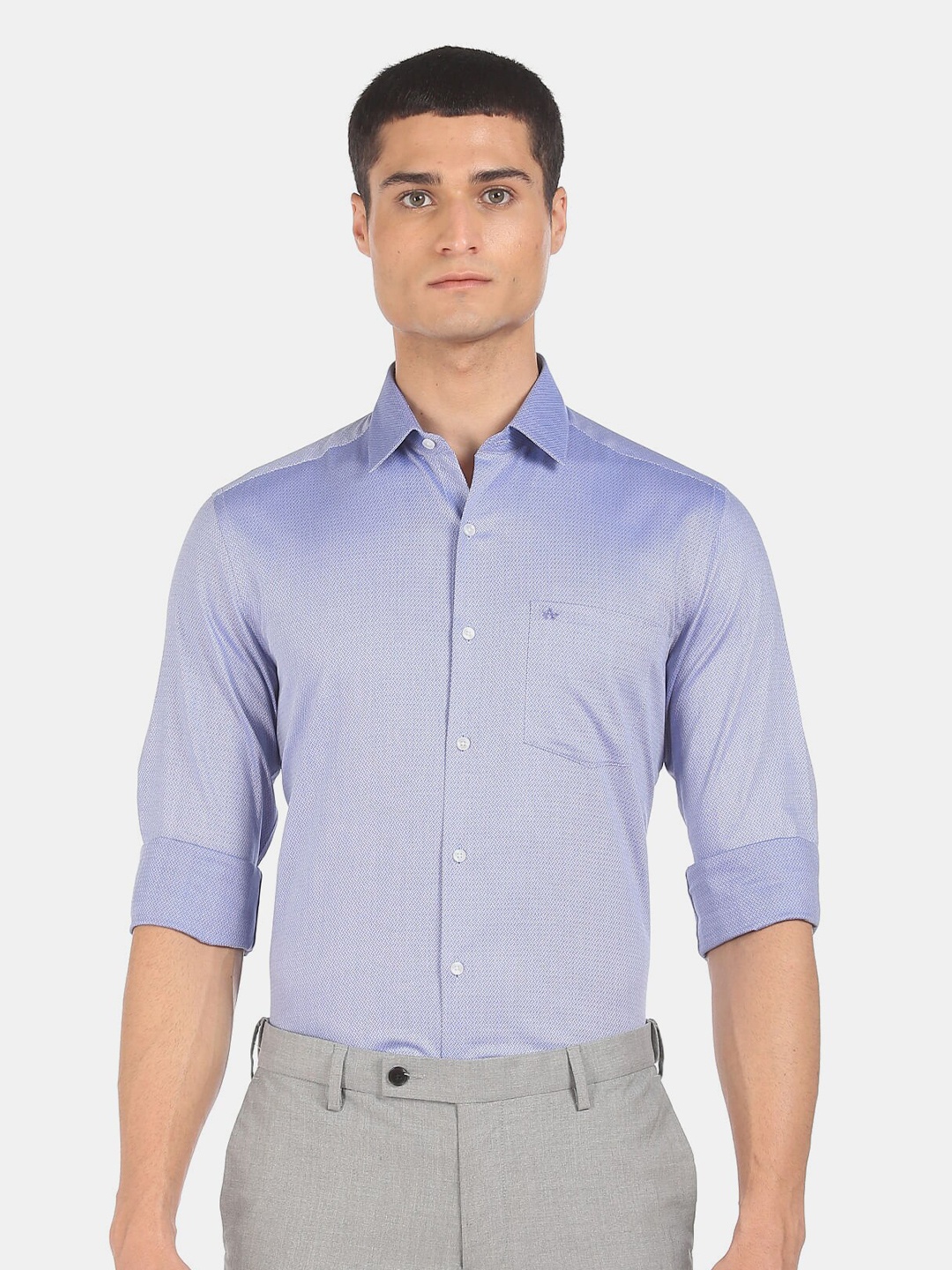 

Arrow Men Blue Slim Fit Printed Cotton Formal Shirt