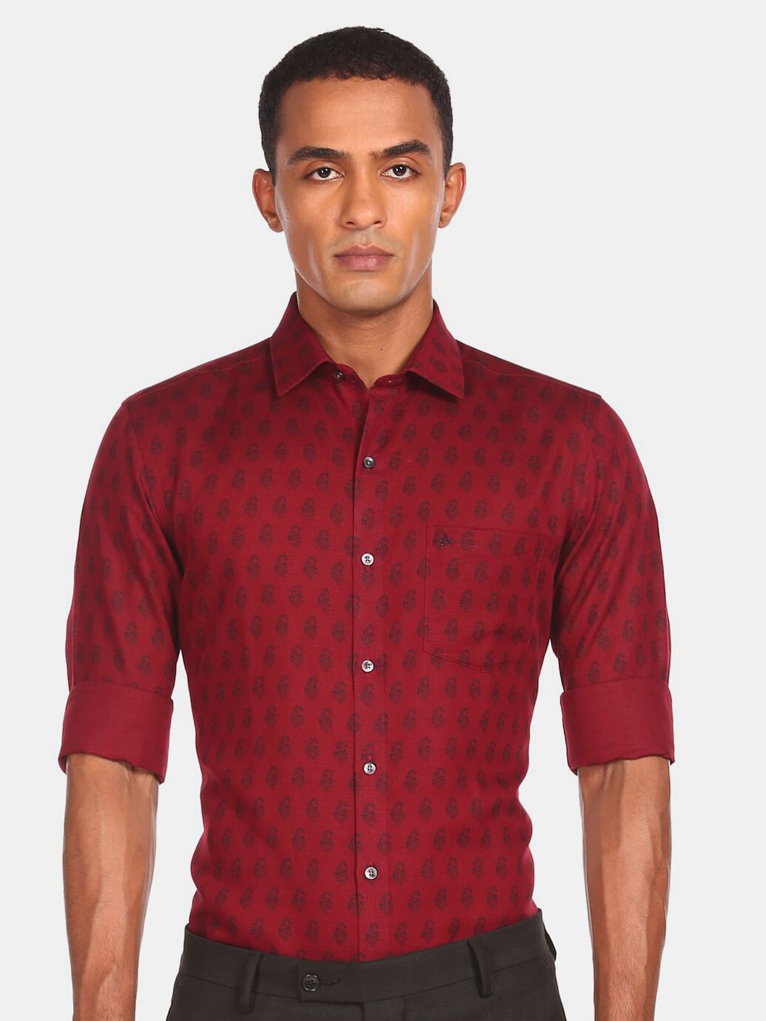 

Arrow Men Maroon Printed Casual Shirt