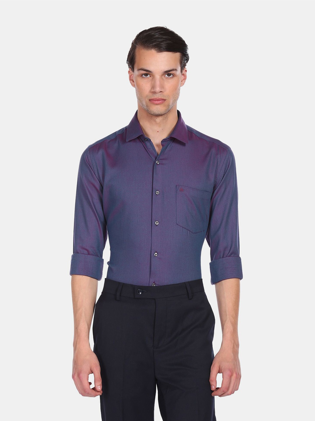 

Arrow Men Purple Cotton Casual Shirt