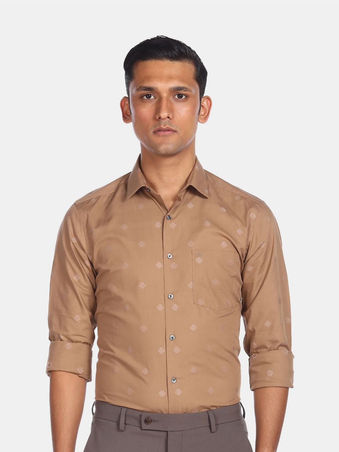 

Arrow Men Brown Slim Fit Printed Cotton Casual Shirt