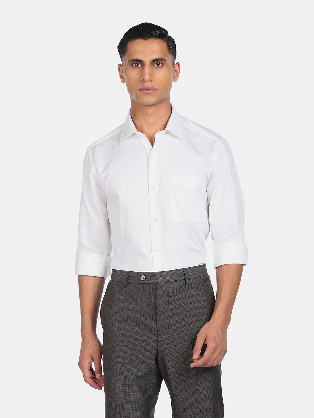 

Arrow Men White Cotton Formal Shirt