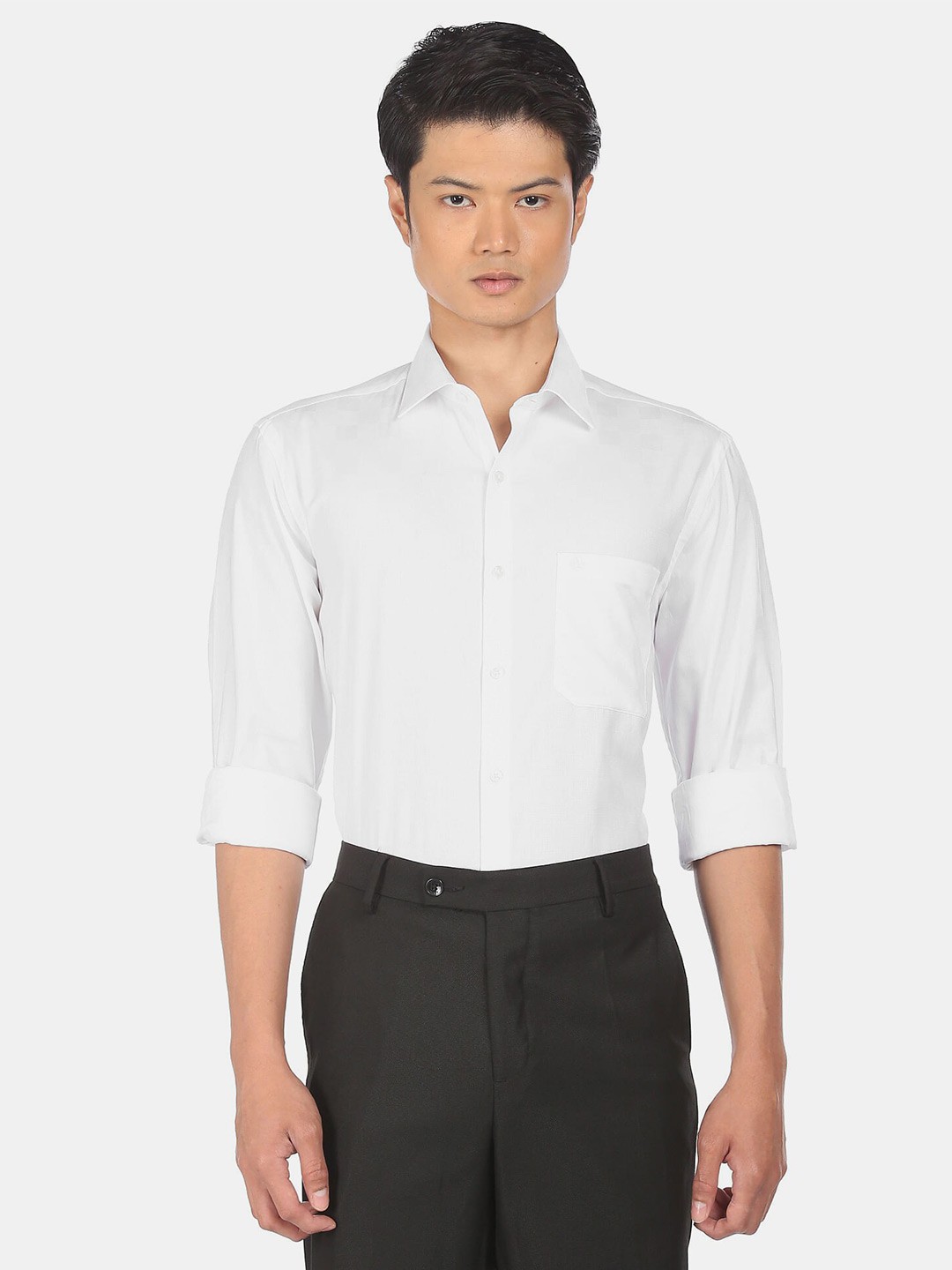 

Arrow Men White Cotton Formal Shirt