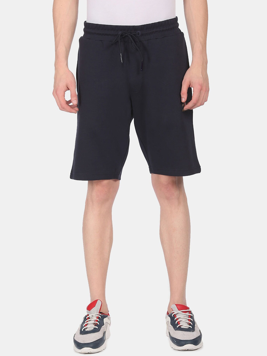 

Arrow Men Navy Blue Solid Sports Shorts