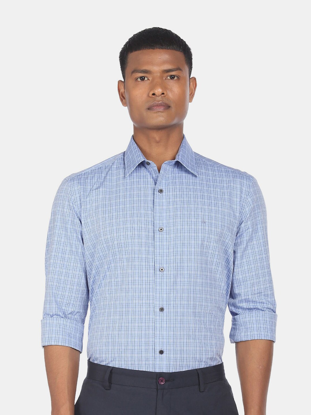 

Arrow New York Men Blue Slim Fit Checked Cotton Formal Shirt