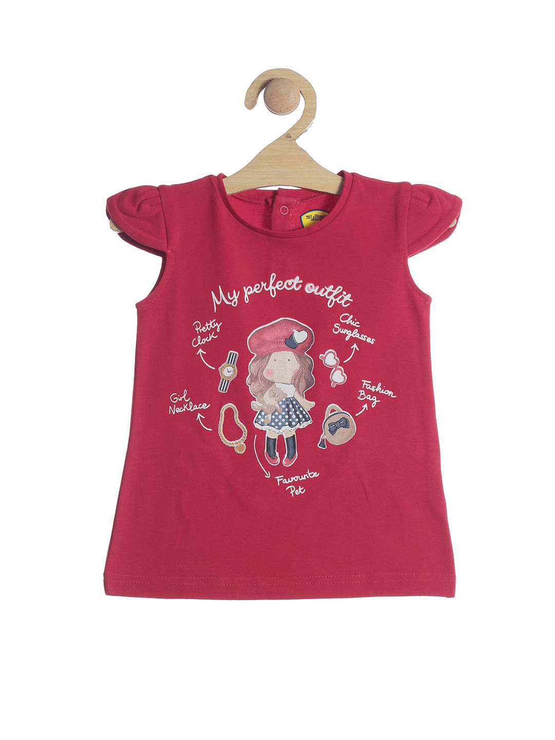 

Lil Lollipop Red Print Pure Cotton Top