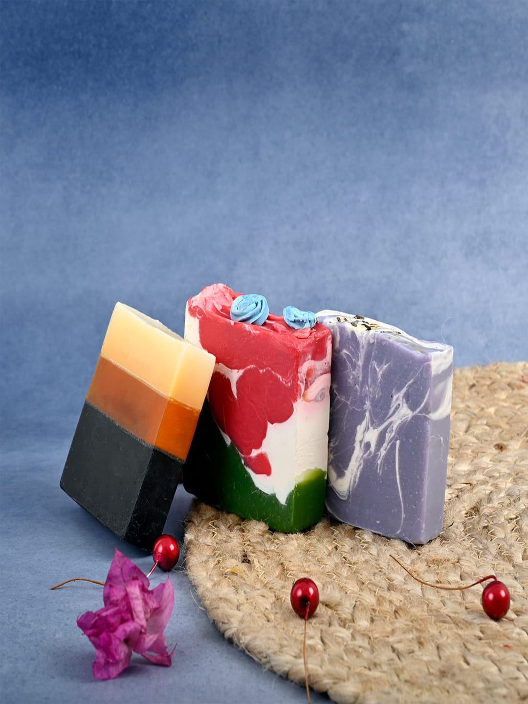

Ispace Set Of 3 Cold Pressed Handmade Soaps -100 g Each, Multi