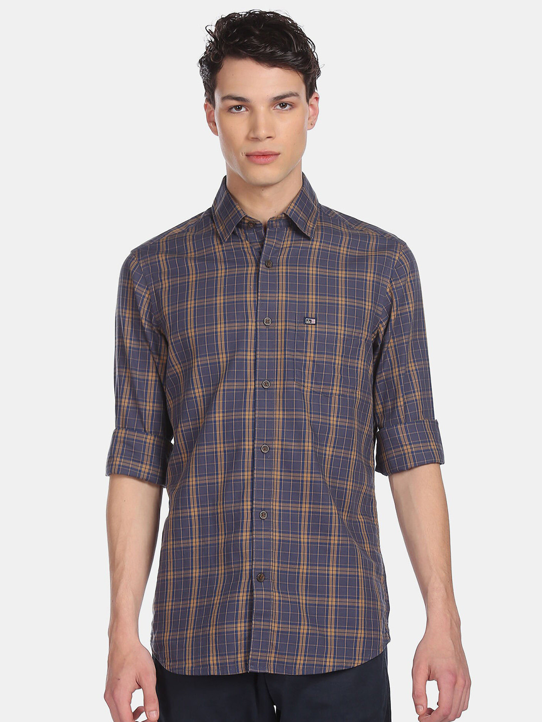 

Arrow Sport Men Blue Tartan Checks Checked Regular Fit Pure Cotton Casual Shirt