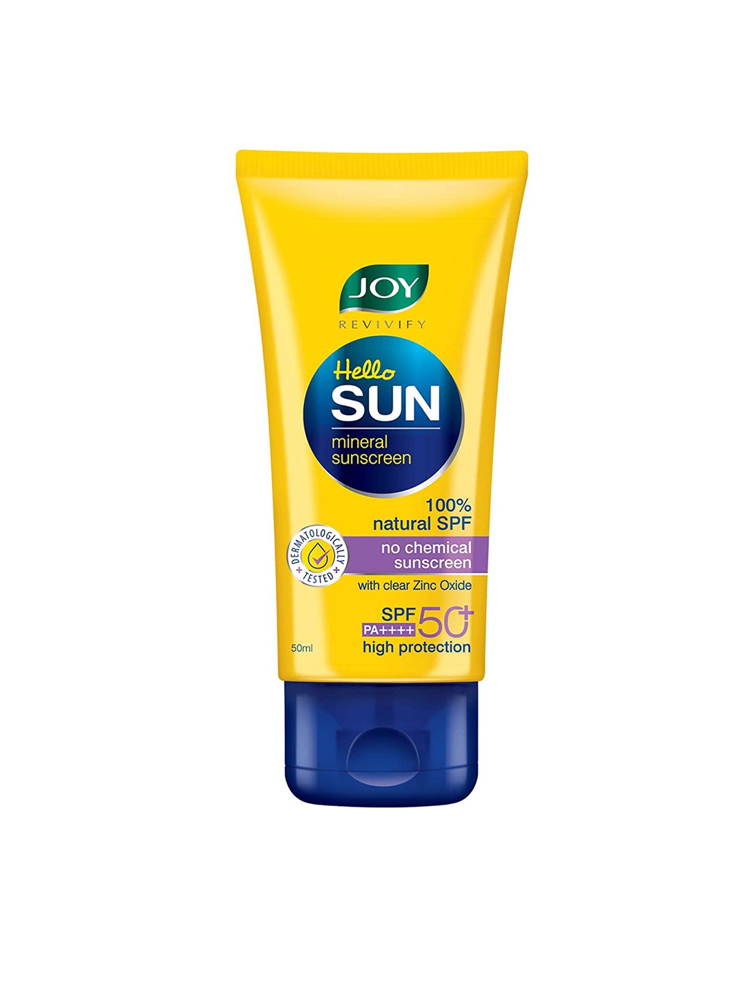 

JOY Revivify Hello Sun Mineral SPF 50 Sunscreen 50 ml, Yellow