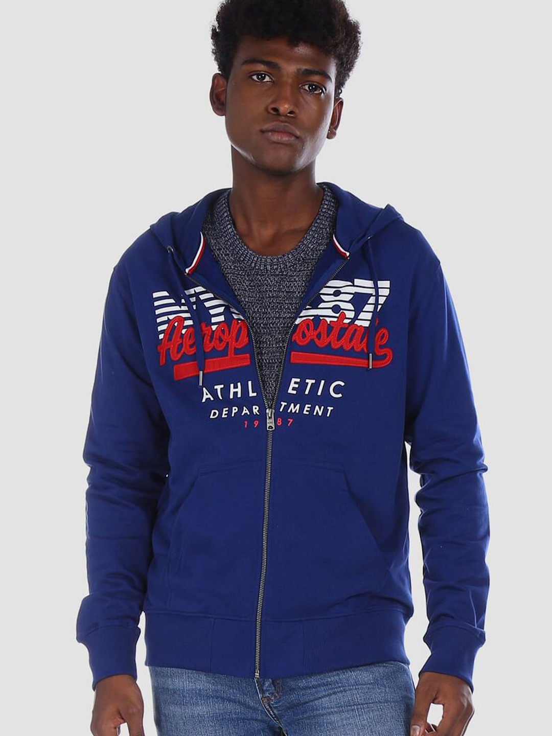 

Aeropostale Men Blue Printed Sweatshirt