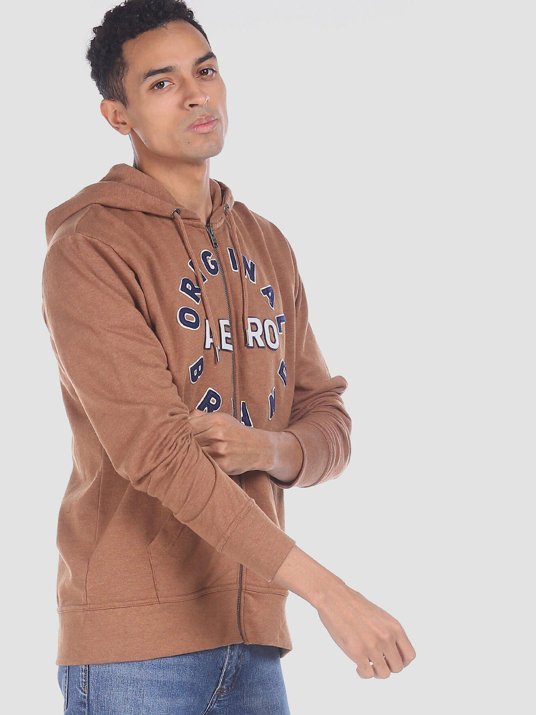 

Aeropostale Men Brown Printed Sweatshirt