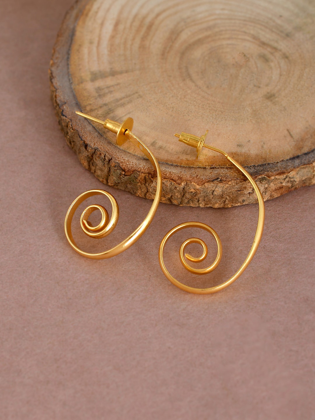 

Silvermerc Designs Gold-Plated Contemporary Hoop Earrings