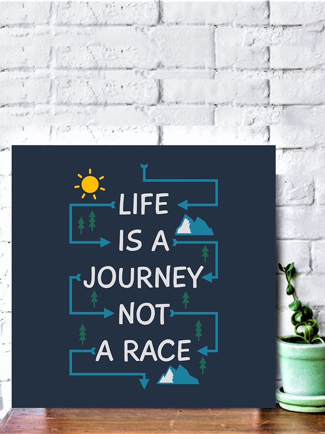 

Gallery99 Blue & White Life Is A Journey Not A Race Wooden Wall Art