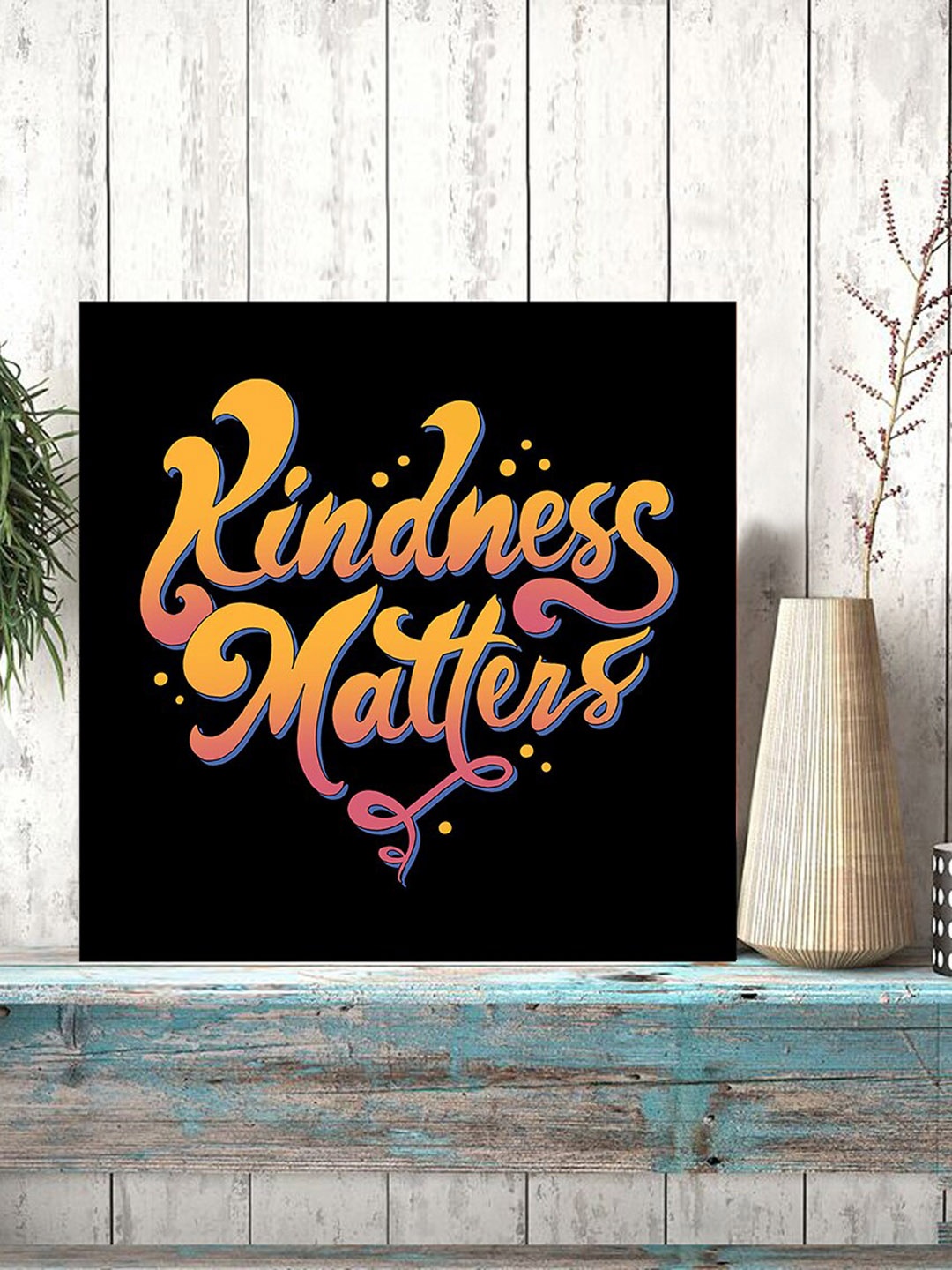 

Gallery99 Black & Orange Kindness Matters Textured Wooden Wall Art