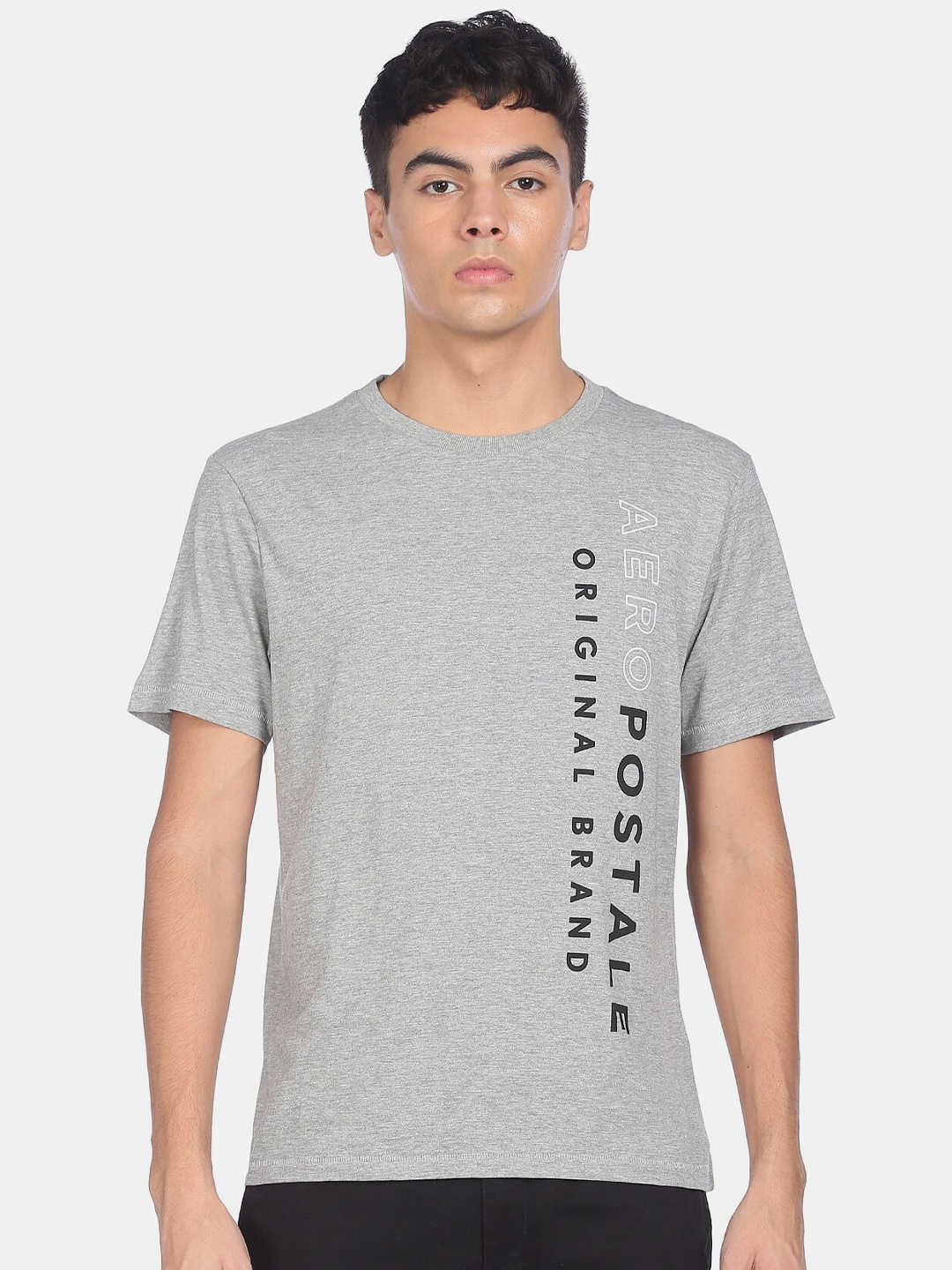 

Aeropostale Men Grey Typography Printed T-shirt