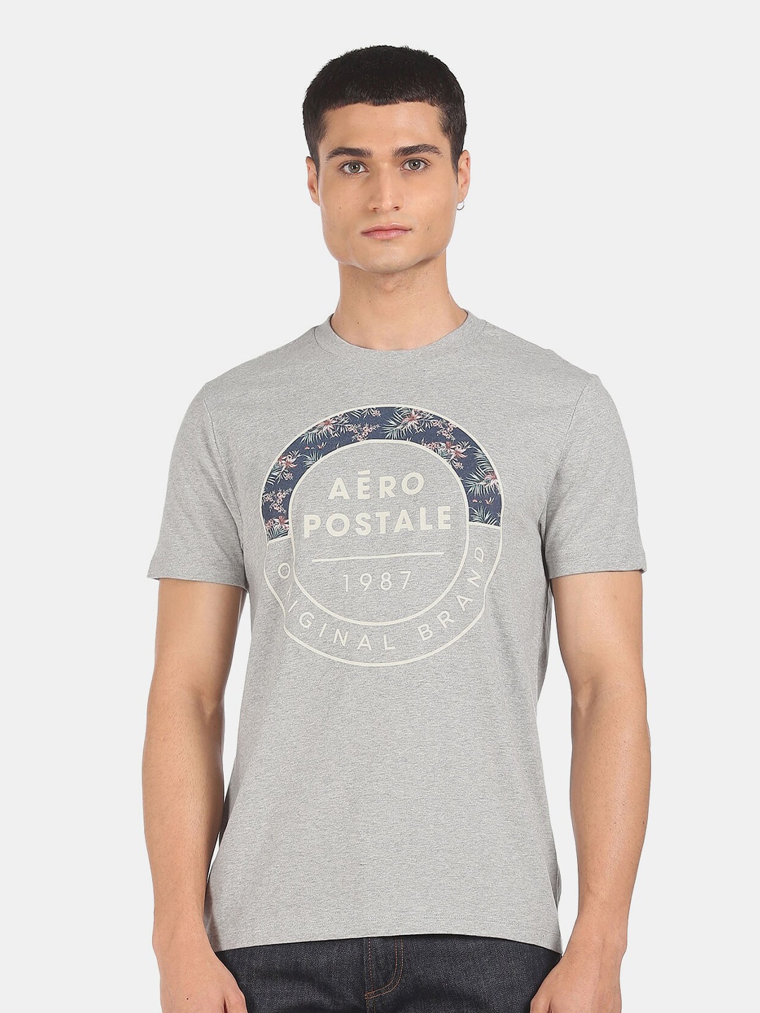 

Aeropostale Men Grey Typography Printed T-shirt