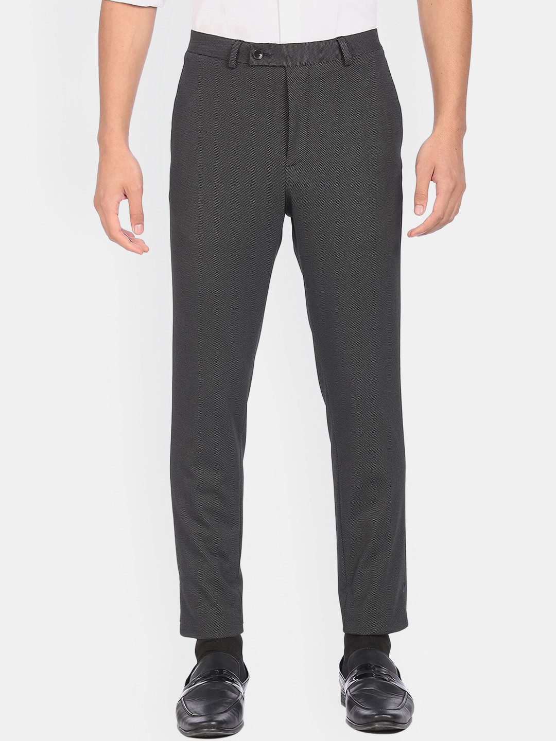 

Arrow Men Black Woven Design Formal Trousers