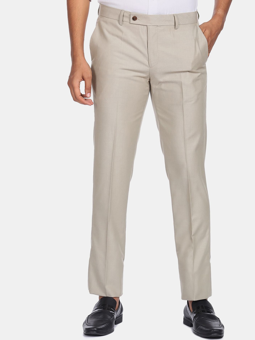 

Arrow Men Beige Formal Trousers